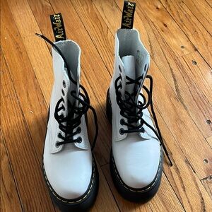 Dr. Martens White Leather Boots